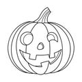 Happy Halloween Jack Lantern pumpkin hand drawn illustration. Royalty Free Stock Photo
