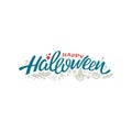 Happy halloween lettering design. Greeting vector illustration.