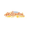 Happy halloween lettering design. Greeting vector illustration.