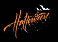 Happy Halloween lettering. Holiday calligraphy for banner, poster, greeting card, party invitation. Vector illustration