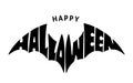 Happy Halloween. Lettering in silhouette bat Royalty Free Stock Photo