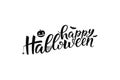 Happy Halloween lettering, vector brush calligraphy. Handwritten Halloween typography print for flyer, poster, greeting card, Royalty Free Stock Photo