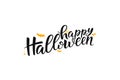 Happy Halloween lettering, vector brush calligraphy. Handwritten Halloween typography print for flyer, poster, greeting card, Royalty Free Stock Photo