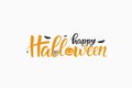 Happy Halloween lettering, vector brush calligraphy. Handwritten Halloween typography print for flyer, poster, greeting card, Royalty Free Stock Photo