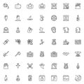 Happy Halloween line icons set Royalty Free Stock Photo