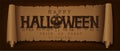 Happy Halloween message design on retro of paper background