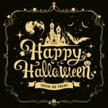 Happy Halloween message silhouette design