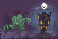 Happy Halloween Monster Night House Party Invitation Card