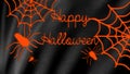 Happy Halloween Spiders Web On Background.