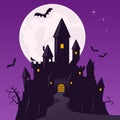 Halloween Violet Night Scary Ghost Castle