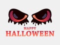 Happy Halloween, October 31st. Evil scary eyes on white background. Vector