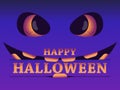 Happy Halloween, October 31st. Evil scary face, black eyes. Vector