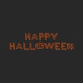 Happy halloween orange text monogram, mockup greeting card, lettering template design element for poster or flyer Royalty Free Stock Photo
