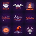 Happy Halloween overlays, lettering labels design collection. Royalty Free Stock Photo