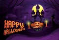 Happy halloween party artwork, haunted castle Royalty Free Stock Photo