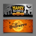 Happy Halloween party banners horizontal collections design