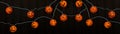 Happy HALLOWEEN party celebration background banner Panorama - Fairy lights, String of lights with funny orange glowing Halloween