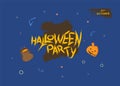 Happy Halloween Party flat vertical poster. Vector illustration.