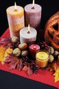 Happy Halloween party table centerpiece - vertical. Royalty Free Stock Photo