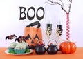 Happy Halloween party table Royalty Free Stock Photo