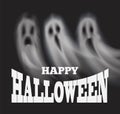 Happy Halloween Poster with Apparitions Vector