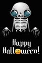 Happy Halloween poster/ banner with a skeleton