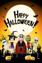 Happy Halloween poster/ banner - illustration Royalty Free Stock Photo