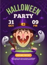 happy halloween poster party template theme design vector