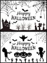 Happy Halloween Posters Set Vector Illustration Royalty Free Stock Photo