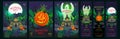 Happy Halloween Posters and Tickets big set black Royalty Free Stock Photo