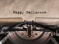 Happy Halloween Printed On A Vintage Typewriter.