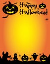 Happy Halloween Pumpkin Graphic Template Royalty Free Stock Photo