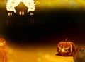 Happy Halloween  pumpkin head jack o`lantern 3d Royalty Free Stock Photo