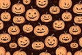 HAppy Halloween pumpkin pattern ai generated Royalty Free Stock Photo