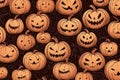 HAppy Halloween pumpkin pattern ai generated Royalty Free Stock Photo