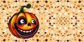 Happy Halloween pumpkin symmetrical seamless wallpaper