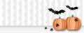 Happy Halloween with pumpkins and monster on a white background, Halloween illustration for web. Royalty Free Stock Photo