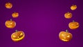 Happy Halloween Pumpkins on Purple background. Minimal Style 3D Illustration. Royalty Free Stock Photo