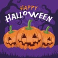 Happy Halloween pumpkins vector Royalty Free Stock Photo