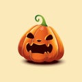 Happy Halloween. Realistic Halloween pumpkin. Angry scaring face Halloween pumpkin isolated on light background. Royalty Free Stock Photo