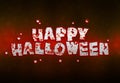 Happy Halloween bloody vampire card text on dark background Royalty Free Stock Photo