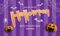 Happy Halloween sale banners night party invitation background vector