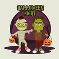 Happy halloween scary night cartoon