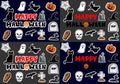 Happy Halloween set full color icons Royalty Free Stock Photo