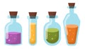 Illustrations of flasks with potion