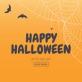 Happy Halloween, Shop Now poster Template Background. Vector Illustration