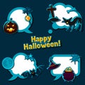 Happy halloween speech bubbles with stickers