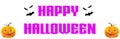 Happy Halloween - A spooky Halloween banner with scary bats and vampire pumpkins Royalty Free Stock Photo