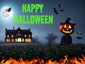 Happy Halloween - A Spooky Halloween Haunted House Royalty Free Stock Photo