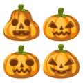 Halloween Pumpkins Collection Vector Illustration